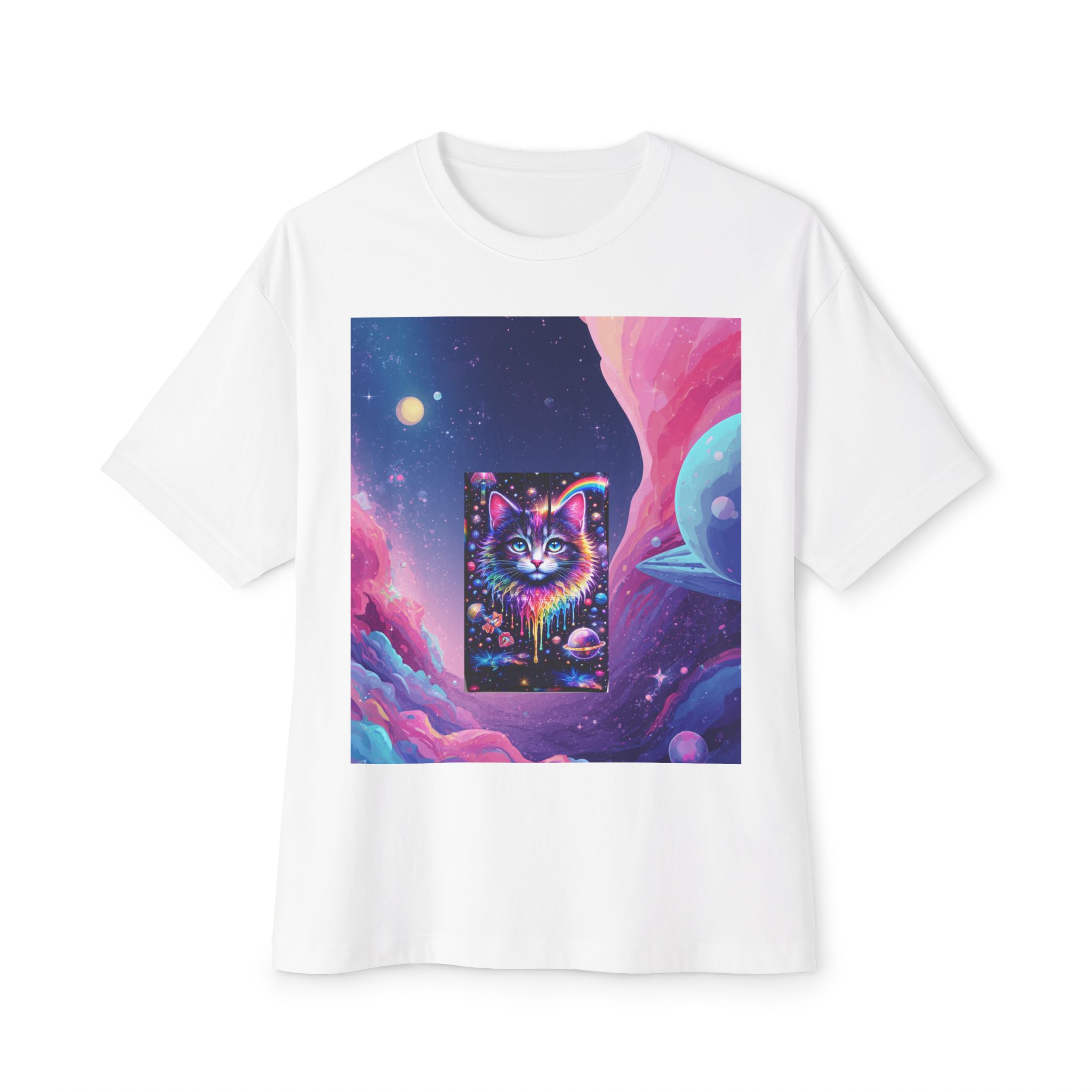 Galaxy Cat Tee — Psychedelic Cosmic Cat Graphic T-Shirt