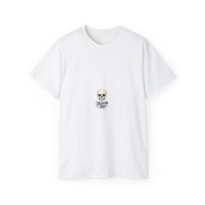 Skull & Roses Graphic Tee — Small Chest Skull with 'Alone' Text