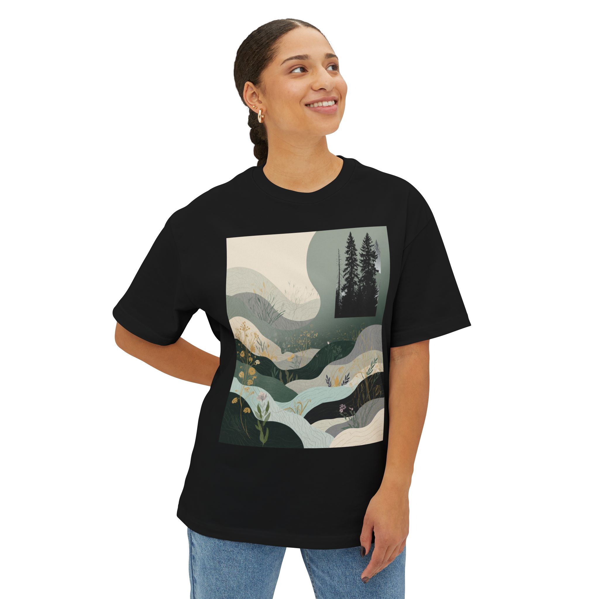 Nature Wave Tee — Forest & River Graphic T-Shirt - Image 7