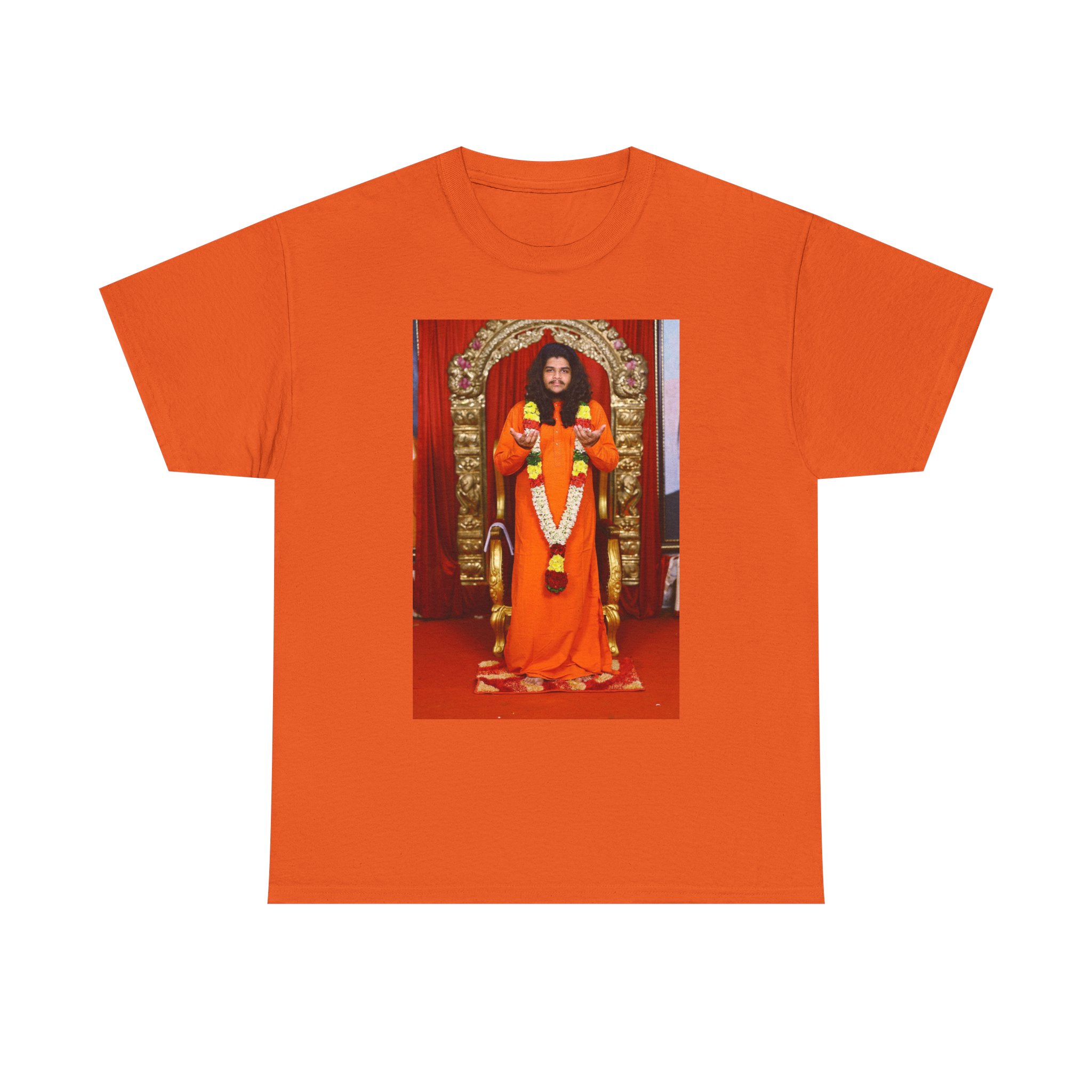 Spiritual Guru Portrait T-Shirt — Orange Robe Devotional Tee - Image 5