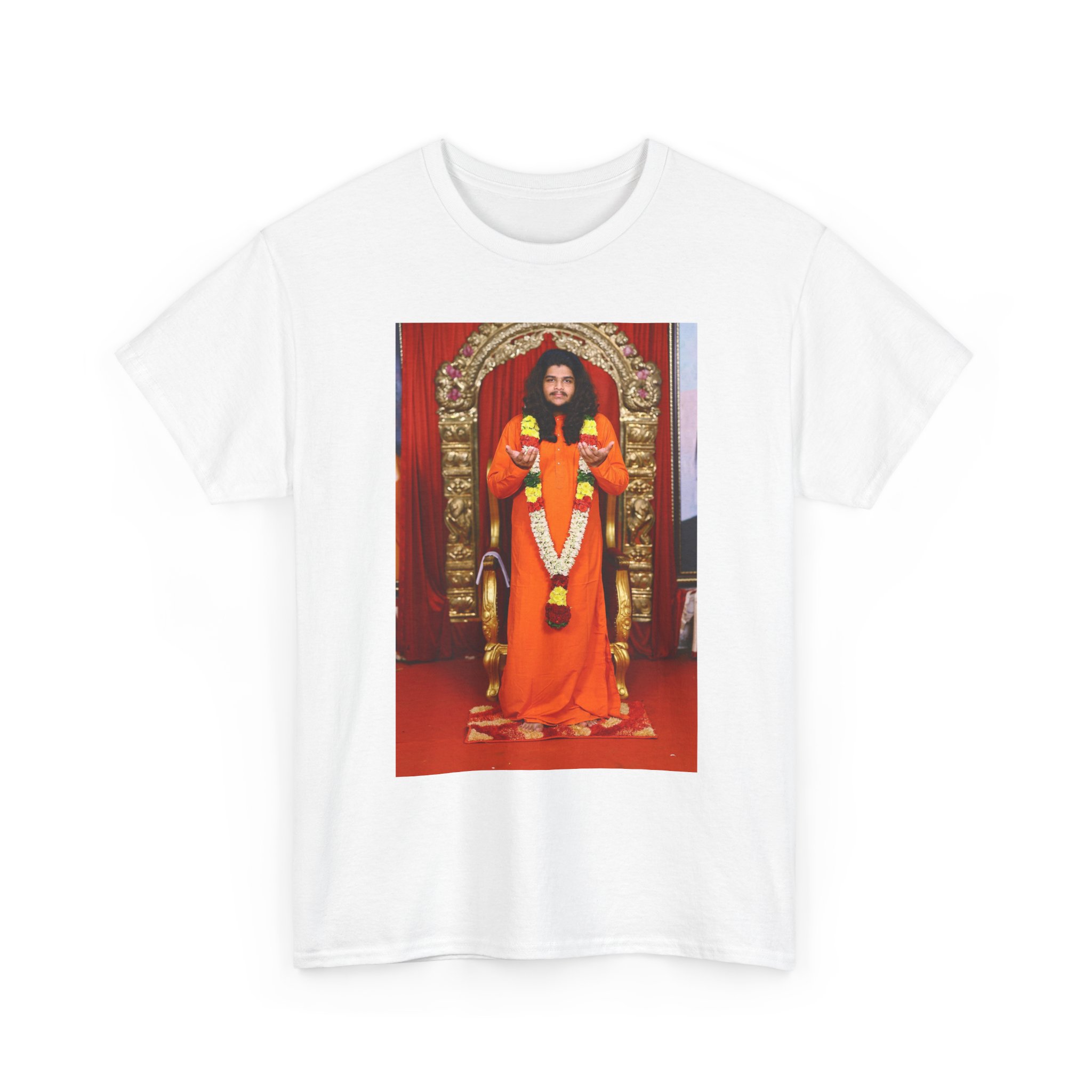 Spiritual Guru Portrait T-Shirt — Orange Robe Devotional Tee - Image 3