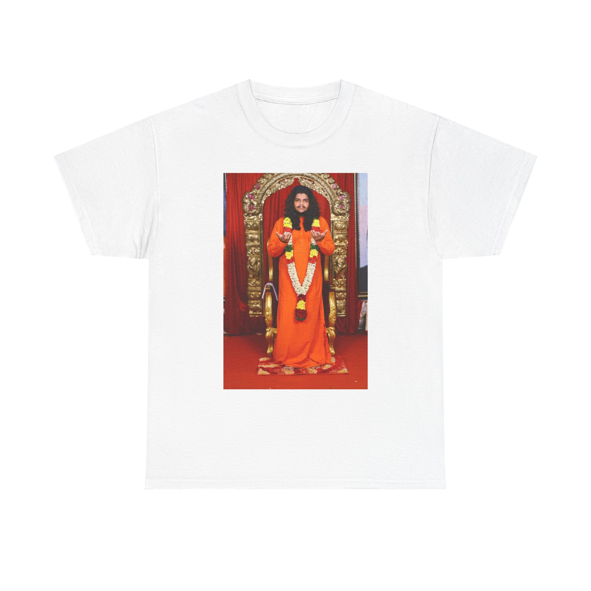 Spiritual Guru Portrait T-Shirt — Orange Robe Devotional Tee