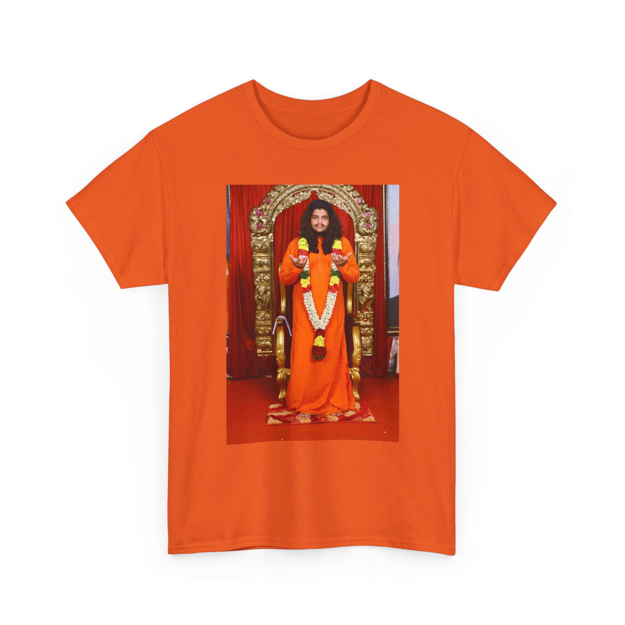 Spiritual Guru Portrait T-Shirt — Orange Robe Devotional Tee - Image 7
